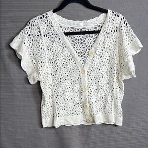 Sunshine‎ White Crochet Cardigan